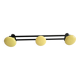 Black and yellow metal wall coat rack (3 hooks)