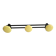 Black and yellow metal wall coat rack (3 hooks)
