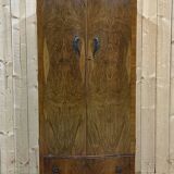 1950s English walnut bedroom wardrobe