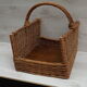 Panier ancien portes bûches bois en rotin