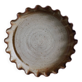 Pie and quiche mold dish in Puisaye stoneware signed Jean-Pierre Prud'homme