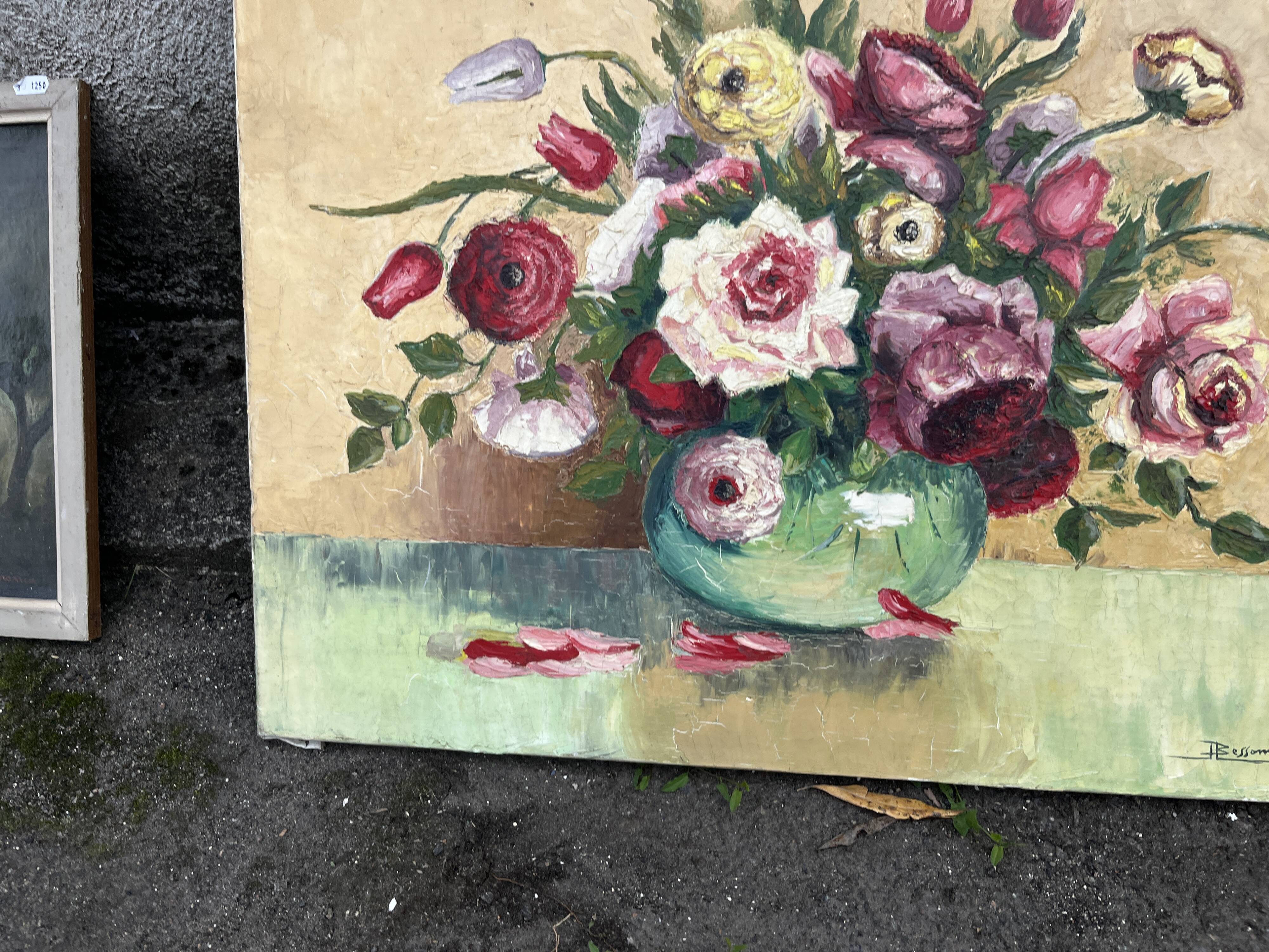 Magnifique Tableau fleurs dans un vase – huile sur toile
