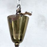 Curved glass disk chandelier. Italy 1950s