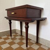 Scandinavian style varnished wood bedside tables from the 60s (X2)