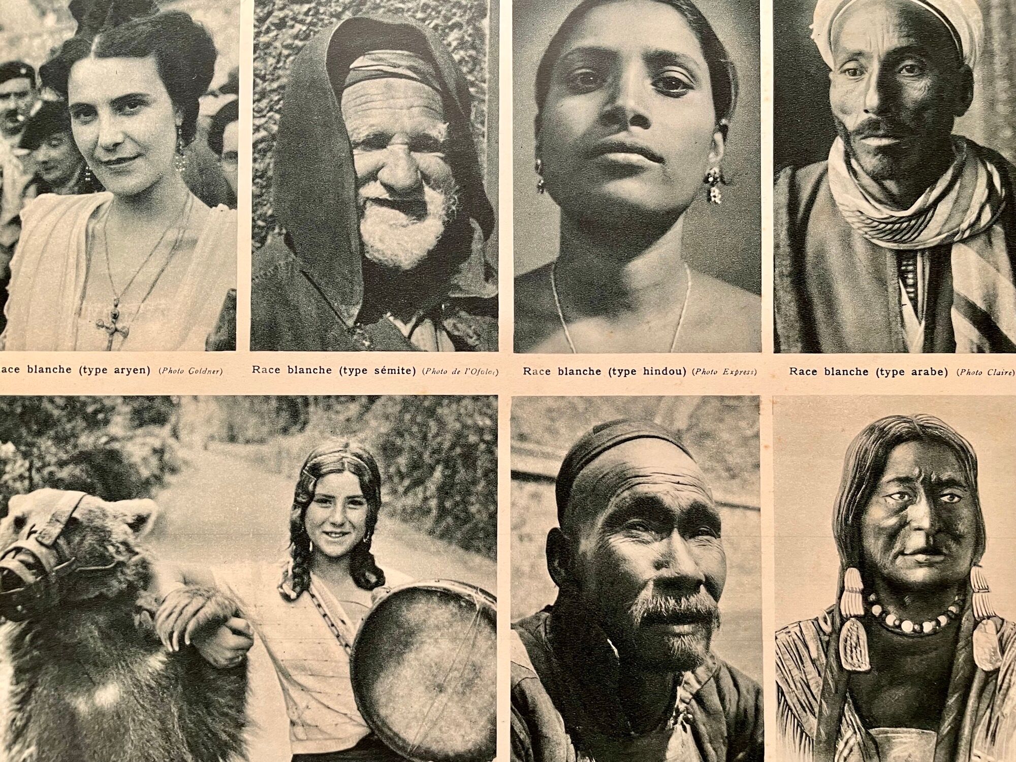 Map and photographic plate on human races from 1951