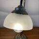 Vintage swan neck lamp in gilded metal and frosted glass