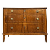 Louis XVI period chest of drawers in mahogany and marquetry circa 1780