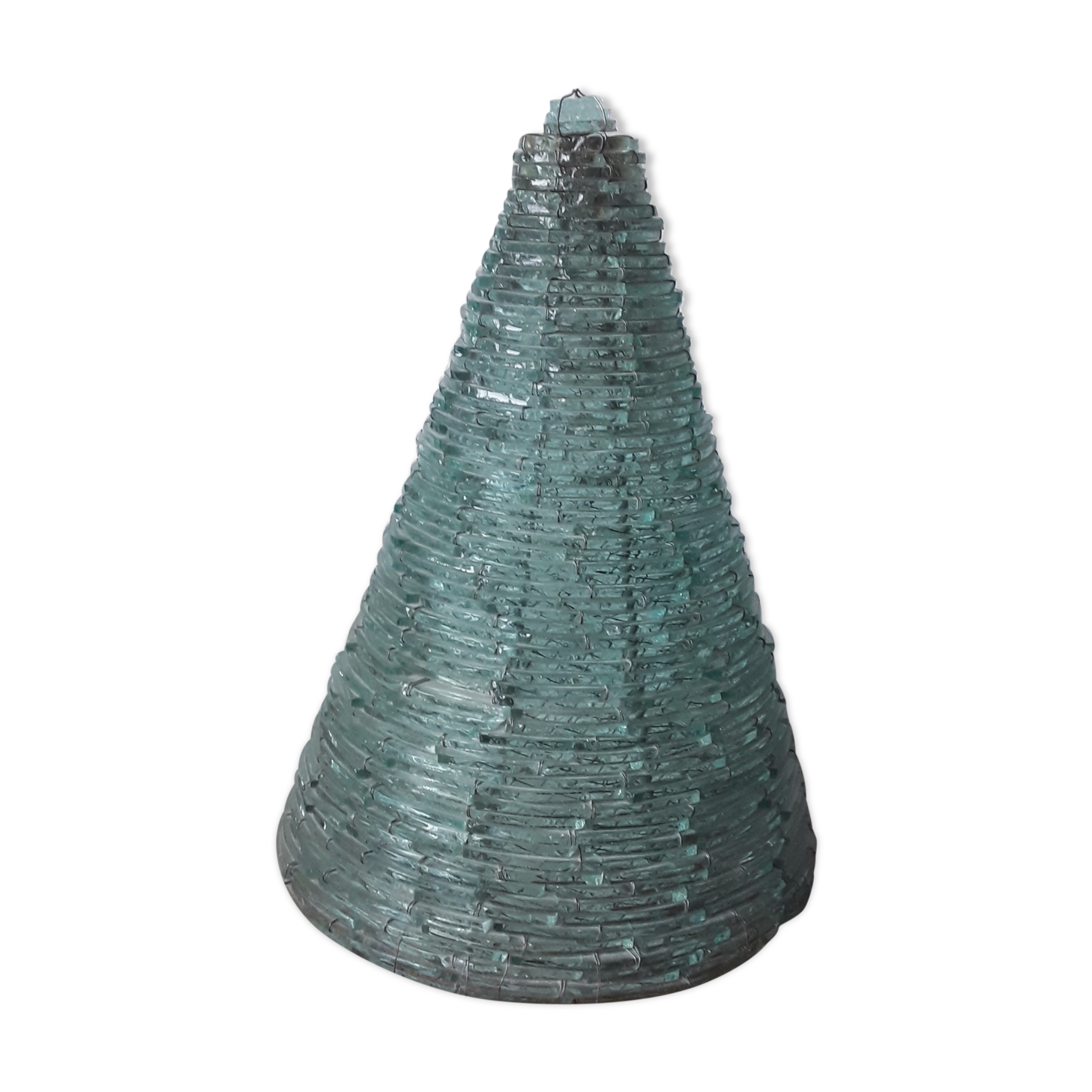 70s glass and metal slat design lamp