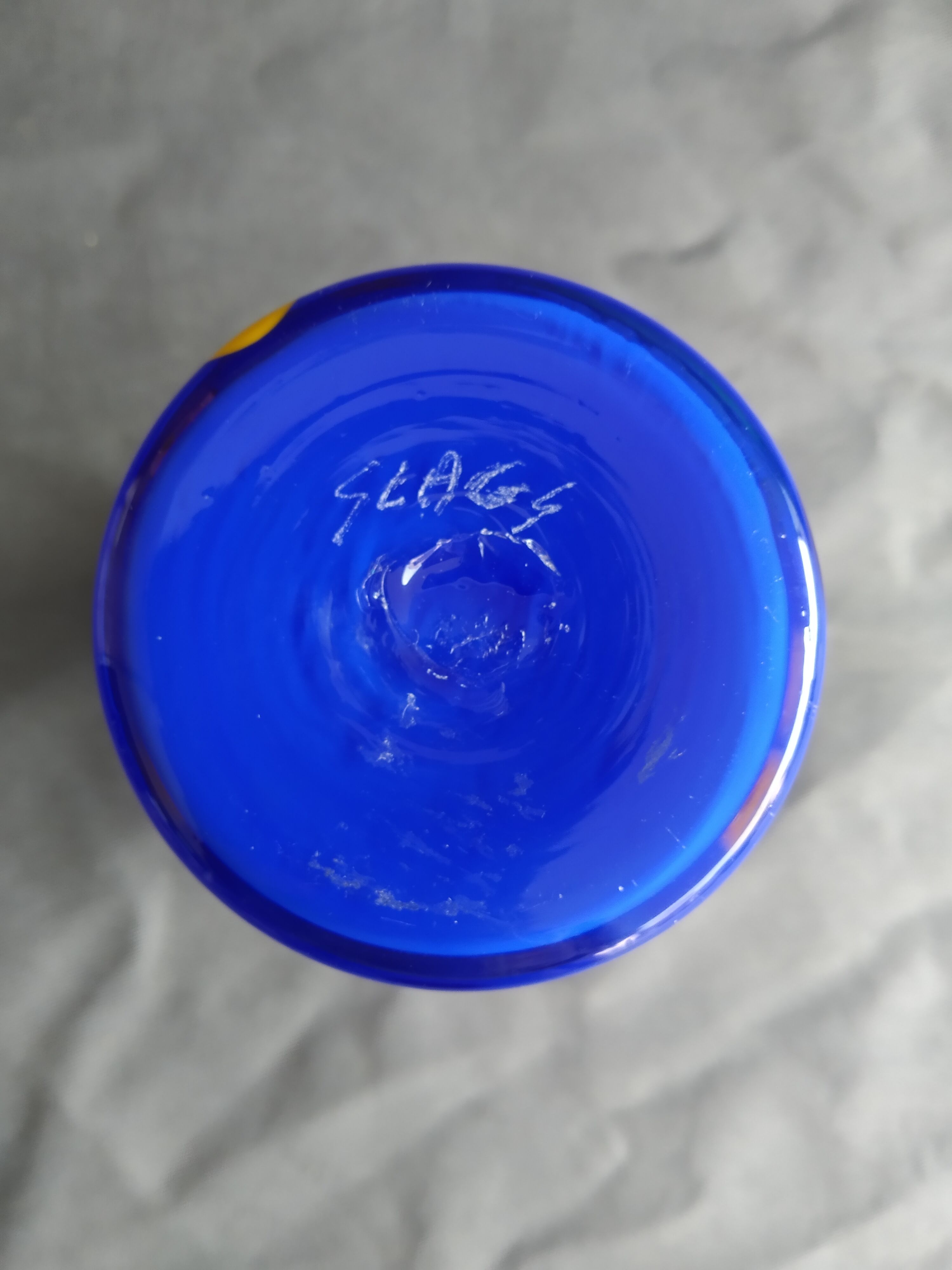 signed 80s murano glass vase