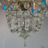 Venetian chandelier in murano glass, bag of pearls