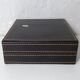 Vintage glass and leather ashtray box