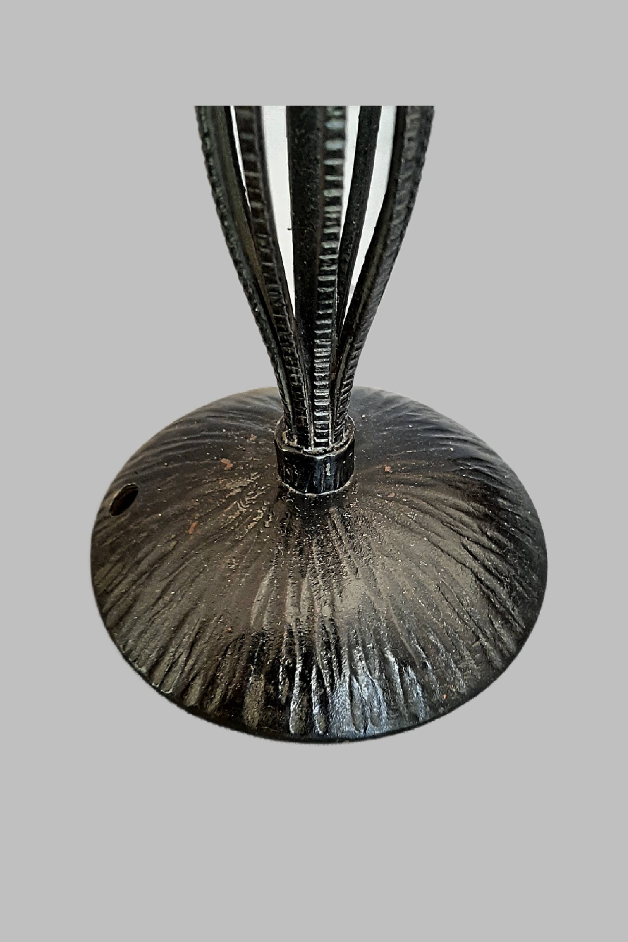 Art deco lamp f. hubens / h. fournet / le fer forgé lyon