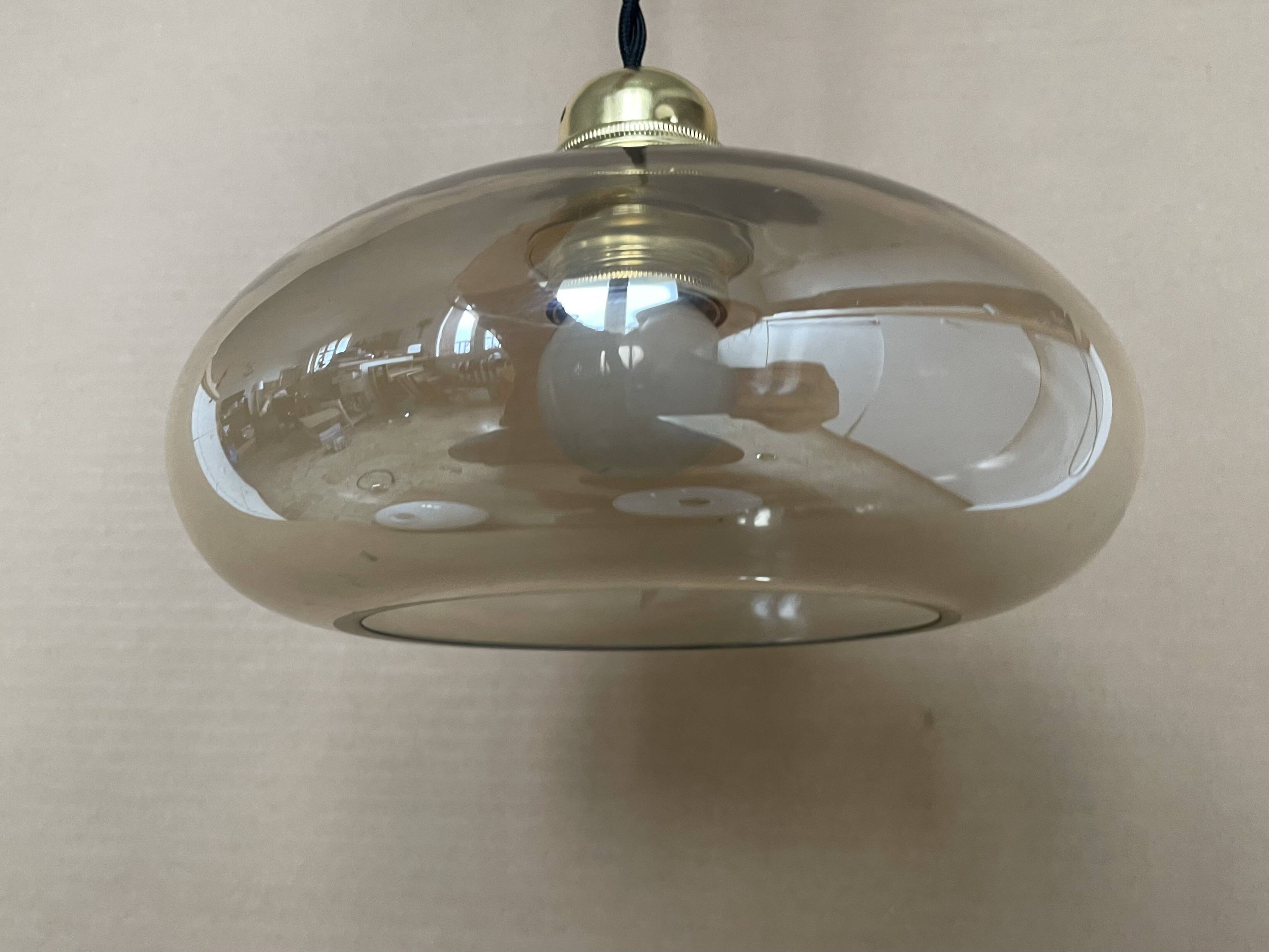 Antique amber glass pendant light