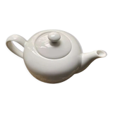 Round teapot in white earthenware, 1 liter