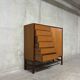 High buffet multifunctional furniture Scandinavian vintage teak from the 1960s.