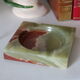 Cendrier carré onyx vert art déco