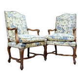 PAIRE DE FAUTEUILS EN NOYER D’ÉPOQUE LOUIS XV XVIII EME SIÈCLE