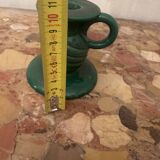 Saint-Clément green ceramic candlestick, 1950s