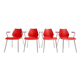 Ensemble de 4 chaises Maui Kartell par Vico Magistretti, années 1980