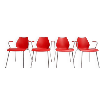 Set of 4 Maui Kartell chairs by Vico Magistretti, 1980s
