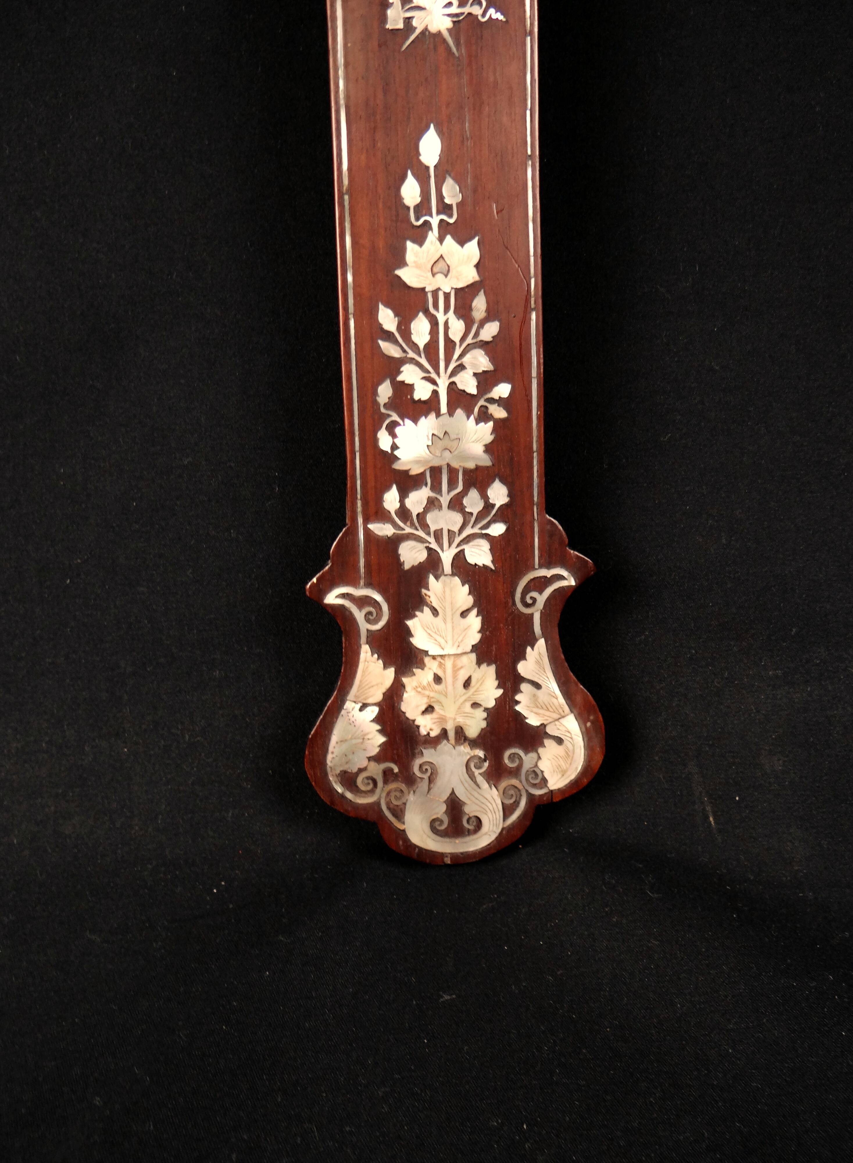 Apostolic Cross in mahogany wood and mother-of-pearl inlay, Tonkin, 19th century