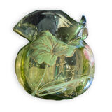 Vase en verre émaillé à décor de fleurs
