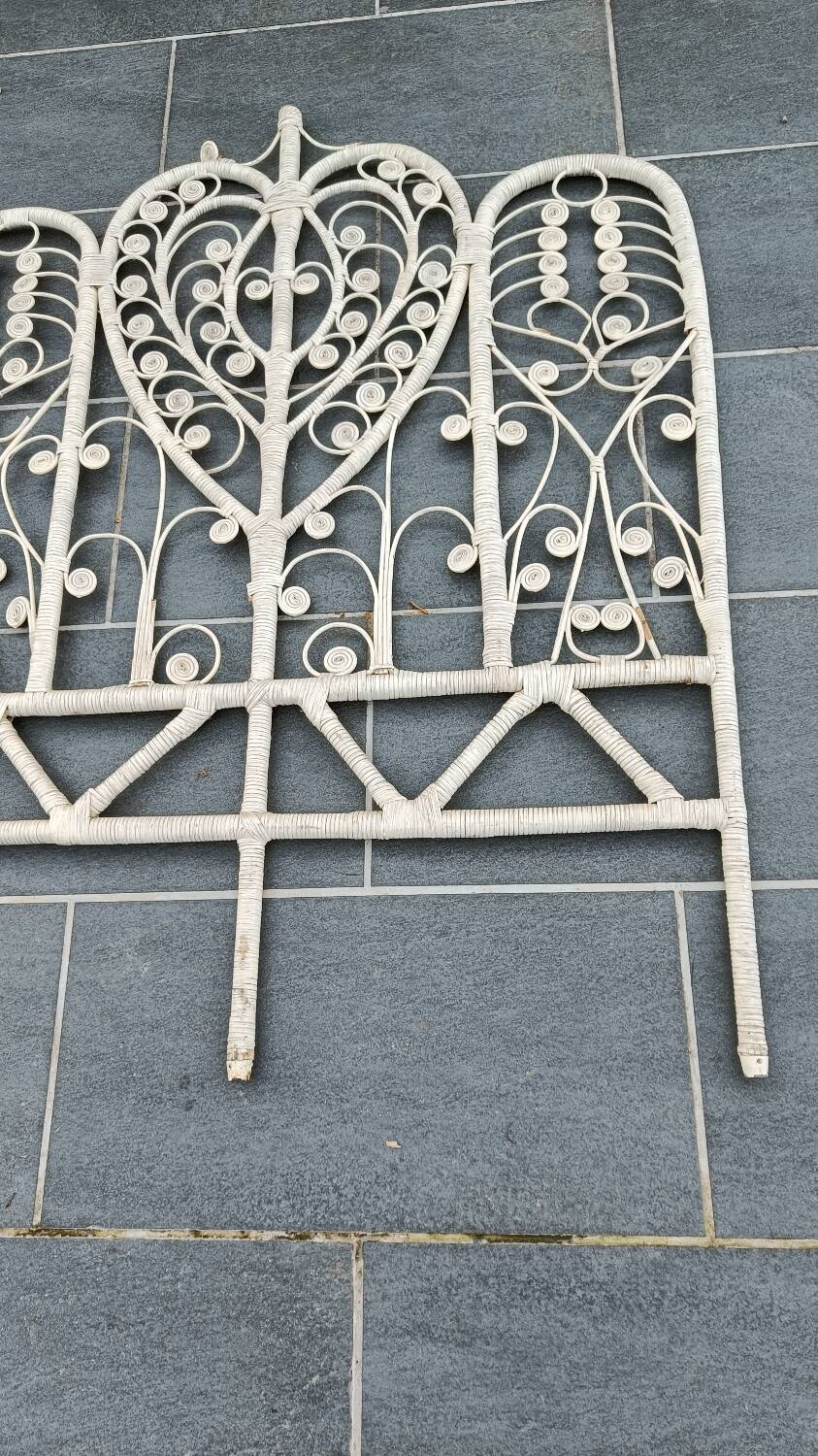 Peacock rattan headboard, 1970