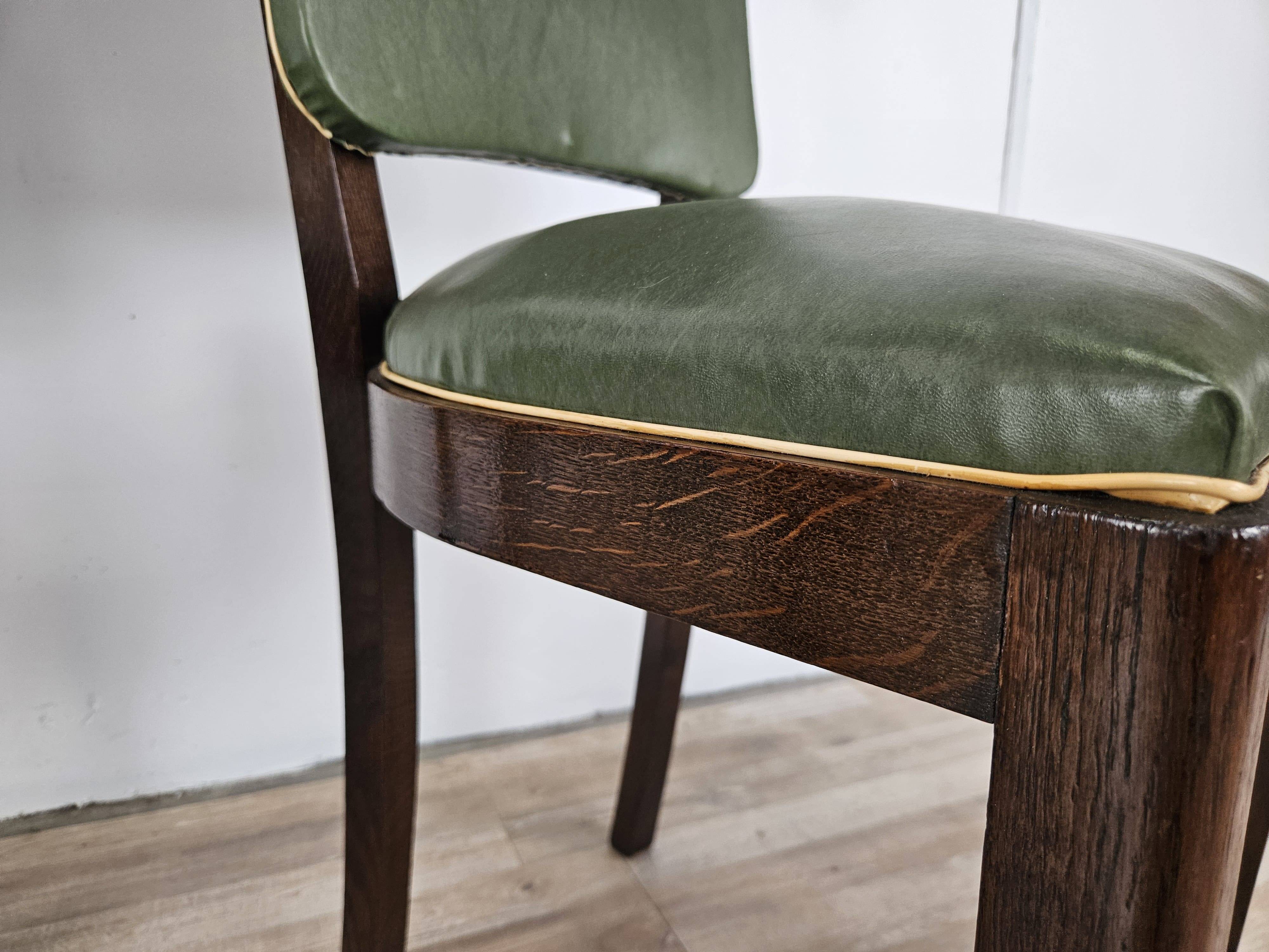 Set of 8 Art Decò oak dining chairs, 1950