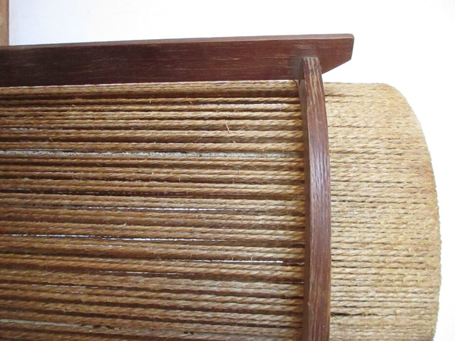 Teak and string lamp