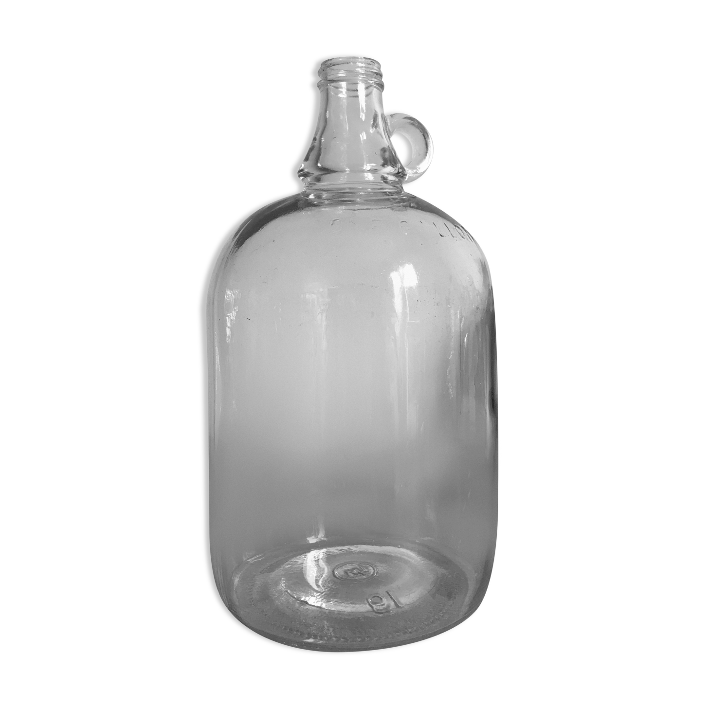 Bottle in transparent glass one gallon (3.8litres)