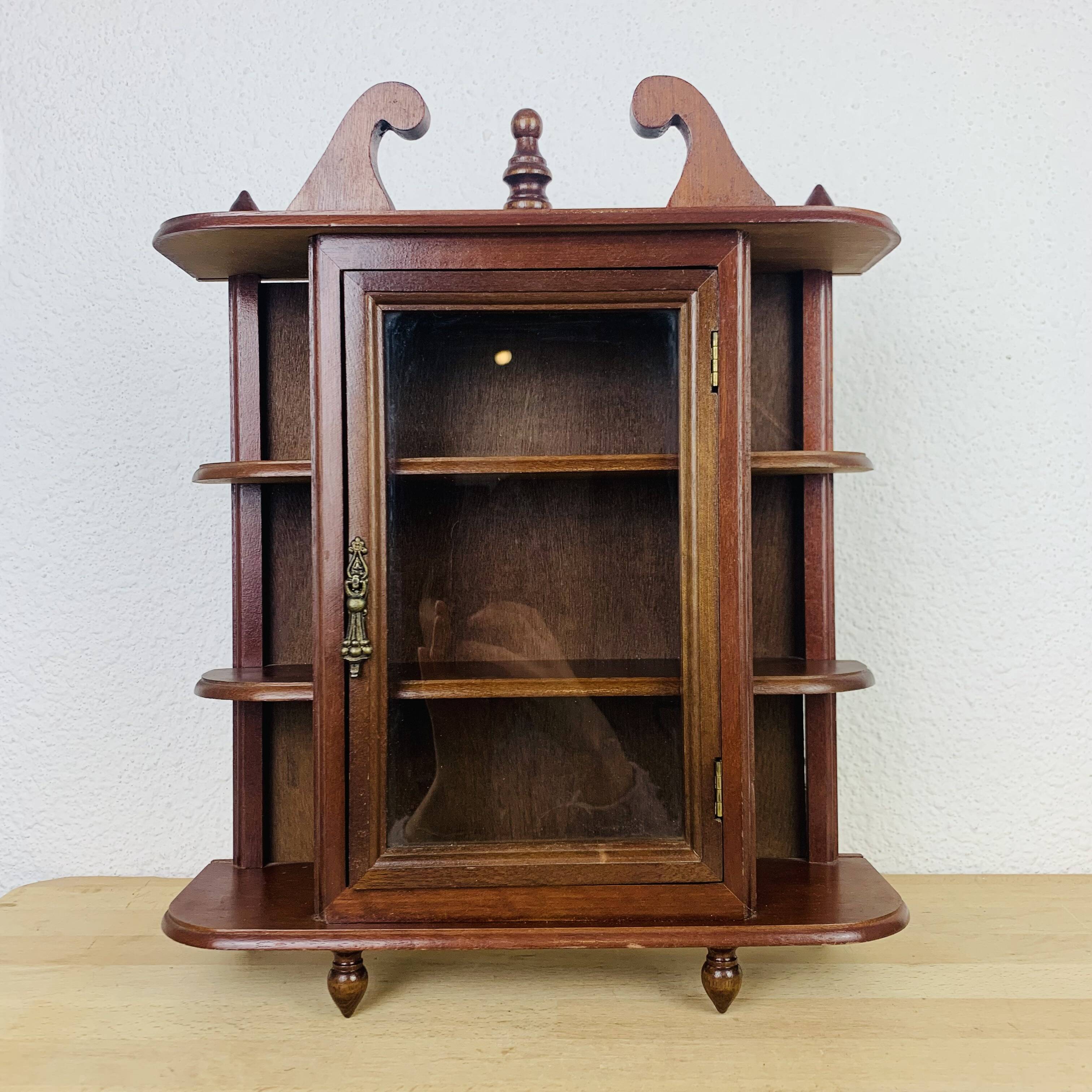 Vintage wooden miniature wall shelf