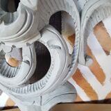 Gray patinated wood wall console