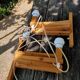 2 wooden wall lamps articulated 50s