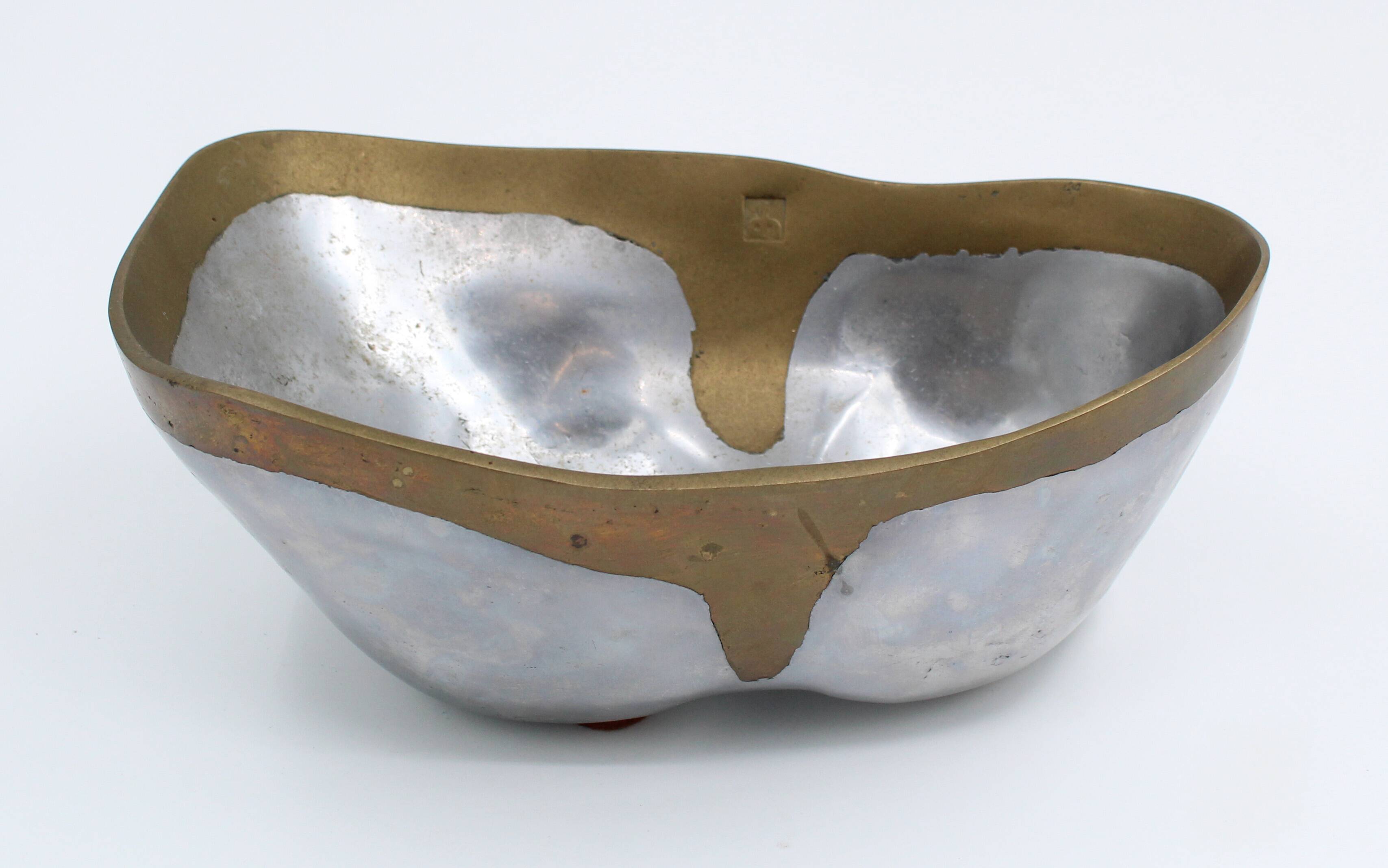 David Marshall Aluminium / Brass Vide-Poche Spain circa 1980