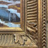 Tableau HSP "Paysage hivernal" monogrammé + cadre