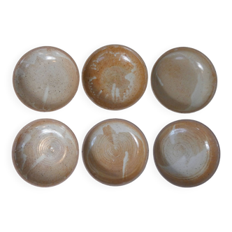 6 Vintage stoneware soup plates