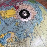 Globe terrestre lumineux en verre 50’s/60’s