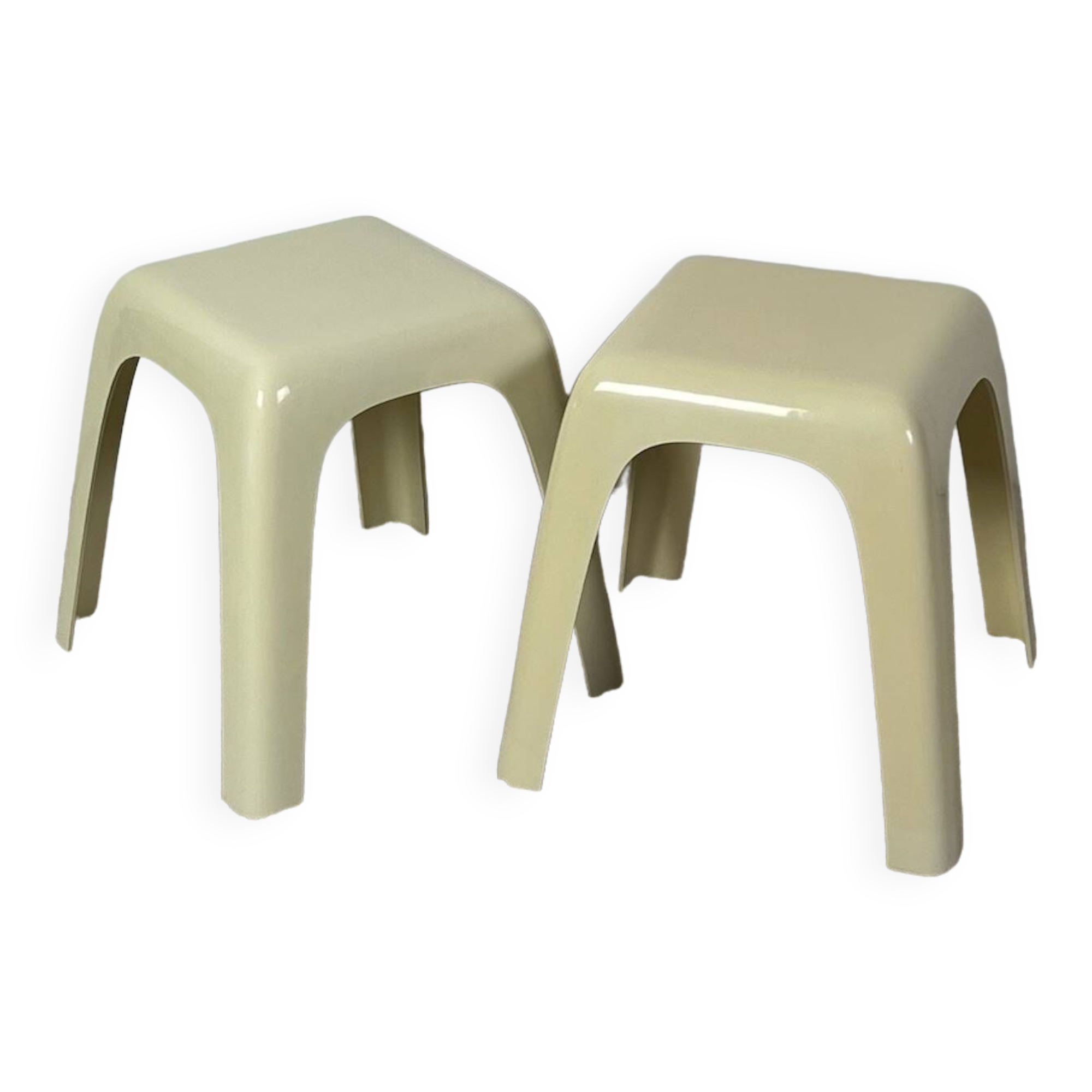 Pair of "SMALL" plastic stools or tables by Castiglioni and Gaviraghi for Valenti Milano, 1980s