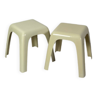 Paire de tabourets ou tables en plastique "SMALL" par Castiglioni et Gaviraghi pour Valenti Milano, 1980s