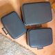 Set of three grey air hostess suitcases / vintage 60s-70s
