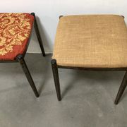 Two tubular steel stools