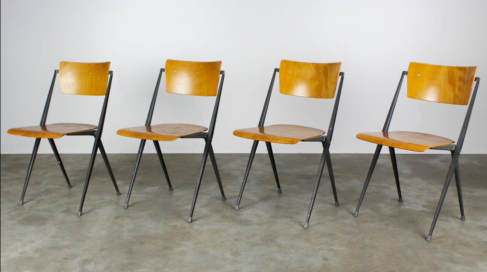 Vintage Pyramid chairs by Wim Rietveld for Ahrend de Cirkel
