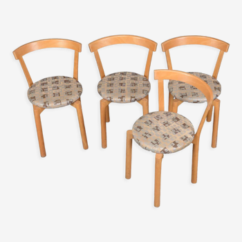 4 chaises en hêtre tendu