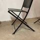 1950s vintage iron folding chairs and leather