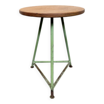 Tabouret d'atelier industriel vert, années 1960