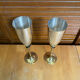 Paire Flûte Champagne Métal Chromé + Doré Vintage #E368
