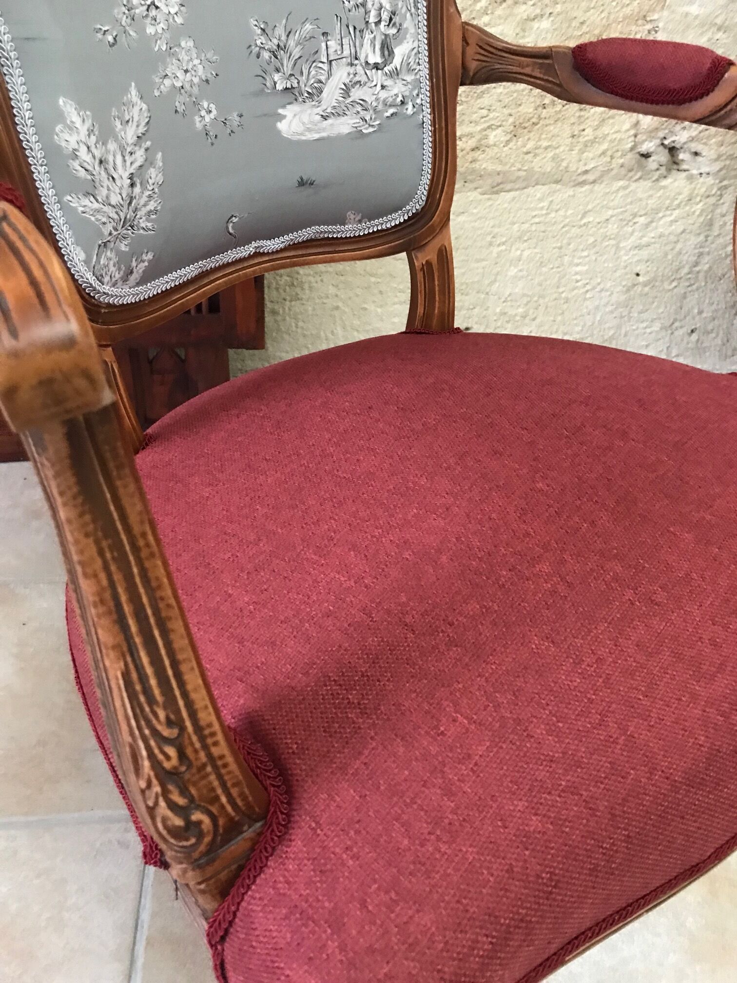 2-seater sofa and 2 armchairs in Louis XV style, revamped