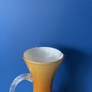 Vase en opaline vintage range ambré Verrerie rétro mid century