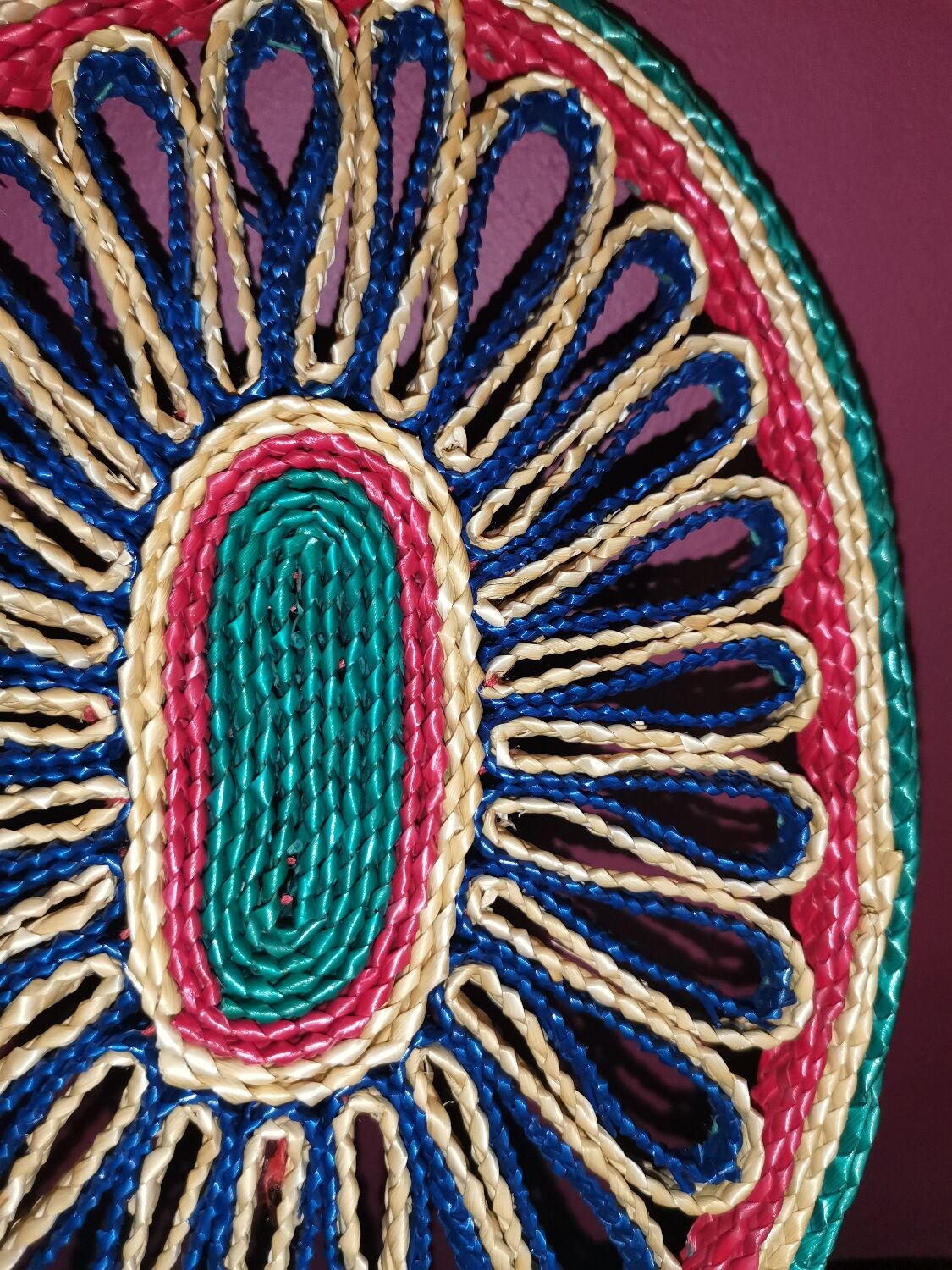 Braided wicker flat underside