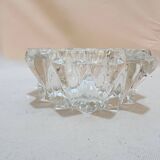 Art deco ashtray in old vintage molded glass glass pocket emptier